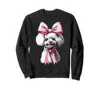 Coquette Bichon Frise Dog Mom Pink Ribbon Girl Sudadera