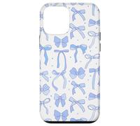 Coquette Blue Bows and Ribbons Pattern Romantic Style Carcasa para iPhone 12 Mini