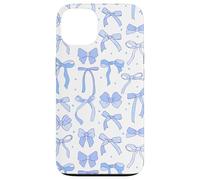 Coquette Blue Bows and Ribbons Pattern Romantic Style Carcasa para iPhone 13