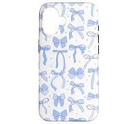 Coquette Blue Bows and Ribbons Pattern Romantic Style Carcasa para iPhone 16