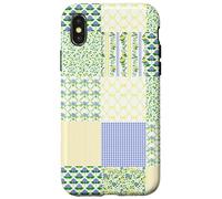 Coquette Botanic Floral Patchwork Quilt Aesthetic Soft Girl Carcasa para iPhone X/XS