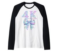 Coquette Bow 4K I'm Ready for 4K Girl Kid Preppy Girly PreK4 Camiseta Manga Raglan