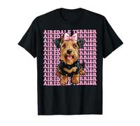 Coquette Bow Airedale Terrier Perro Niña Mamá Mamá Día de la Madre Camiseta