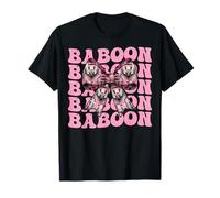 Coquette Bow Babuino Mono Niña Mamá Mamá Día de la Madre Rosa Camiseta