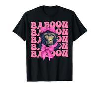 Coquette Bow Babuino Mono Niña Mamá Mamá Día de la Madre Rosa Camiseta