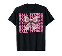 Coquette Bow Ball Python Snake Girl Mom Día de la Madre Rosa Camiseta