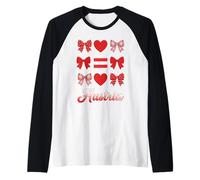 Coquette Bow Bandera austriaca Austria Lindas Niñas Camiseta Manga Raglan