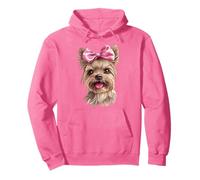 Coquette Bow Brussels Griffon Dog Mom Pink Ribbon Girl Sudadera con Capucha