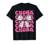 Coquette Bow Chonk Lindo Gato Meme Gato Gordo Mamá Día de la Madre Camiseta
