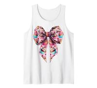 Coquette Bow con estampado de magdalenas para hornear panadera, niña, mamá, rosa Camiseta sin Mangas