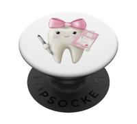 Coquette Bow Dental Estudiante Dental Escuela Higienista Diente PopSockets PopGrip Adhesivo