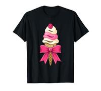 Coquette Bow Ice Cream Cone Summer Cute Aesthetic Camiseta