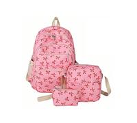 Coquette Bow - Juego de 3 mochilas para niñas, mochila con lazo coquete, bonitas mochilas kawaii, mochilas de nailon Kawaii Coquette, Rosa y rojo., L
