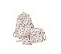 Coquette Bow - Juego de 3 mochilas para niñas, mochila con lazo coquete, bonitas mochilas kawaii, mochilas de nailon Kawaii Coquette, blanco/marrón, L