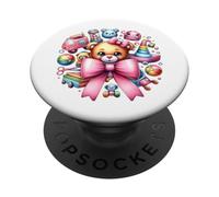 Coquette Bow, maestra de guardería, jardín de infantes, madre de prekínder, rosa PopSockets PopGrip Adhesivo