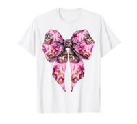Coquette Bow Mardi Gras Carnaval Máscara Rosa Cinta Niña Mamá Camiseta