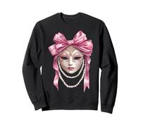 Coquette Bow Mardi Gras Carnaval Máscara Rosa Cinta Niña Mamá Sudadera