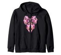 Coquette Bow Mardi Gras Carnaval Máscara Rosa Cinta Niña Mamá Sudadera con Capucha