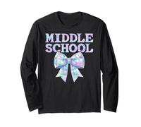 Coquette Bow Middle School Preppy para niñas de Regreso a Clases Manga Larga