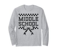 Coquette Bow Middle School Volver a la Escuela Preppy Girly Girl Manga Larga