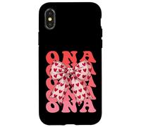 Coquette Bow ONA Nombre Estético Mujer Día de la Madre Diseño Carcasa para iPhone X/XS