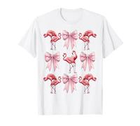 Coquette Bow Pink Flamingo Animal Niña Mamá Mamá Día de la Madre Camiseta