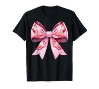 Coquette Bow Pink Flamingo Animal Niña Mamá Mamá Día de la Madre Camiseta