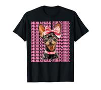 Coquette Bow Pinscher Miniatura Pin Perro Chica Mamá Camiseta