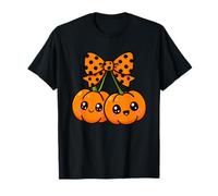 Coquette Bow Polka Dot Pumpkin Thanksgiving Falls Season Camiseta