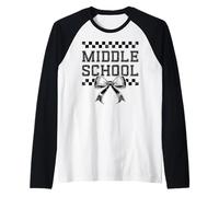 Coquette Bow Preppy Middle School Girl Primer día de Escuela Camiseta Manga Raglan