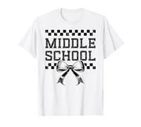 Coquette Bow Preppy Middle School Teacher Mujer Niña Camiseta