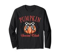 Coquette Bow Pumpkin Thanksgiving Autumn - club de calabaza Manga Larga