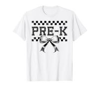 Coquette Bow Team Pre K Teacher Mujer Preppy Girly Kid Retro Camiseta