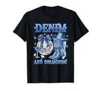 Coquette Bow Western Cowgirl Denim and Diamond Outfits Mujer Camiseta
