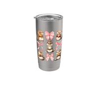 Coquette Bows and Sea Baby Otter Animal Lover Vaso térmico de acero inoxidable de doble pared