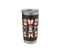 Coquette Bows and Sea Baby Otter Animal Lover Vaso térmico de acero inoxidable de doble pared