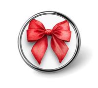 Coquette - Broche redondo con lazo rojo estilo acuarela para hombres y mujeres, insignia, collar, vestido, chaqueta, mochila, accesorios