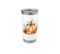 Coquette Calabaza Otoño Lunares Arco Otoño Floral Cosecha Vaso térmico de acero inoxidable de doble pared