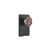 Coquette Cara de Gato de Guepardo súper Linda Rosa y marrón PopSockets PopWallet para MagSafe