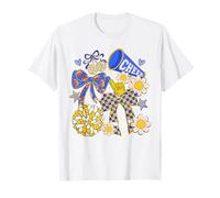 Coquette Cheer Bow Sport Cheer Cheer Blue Game Day Camiseta