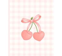 Coquette Cherry Notebook: Cute Pastel Gingham Journal with Pink Ribbon Bow: Aesthetic Coquette-Style Notebook with Heart Cherries, Ribbon Bow, and ... for Journaling, Notes, or as a Sweet Gift