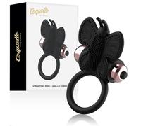 Coquette Chic Desire Butterfly - Anillo vibrador con estimulador clitoriano, negro/dorado