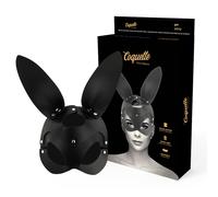 Coquette Chic Desire Máscara Cuero Vegano - Diseño Elegante Con Orejas De Conejo Para Estilo Único