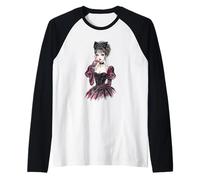 Coquette Chica Vampiro Gótico Halloween Girlycore Estética Camiseta Manga Raglan