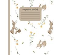 Coquette Composition Notebook: Bunny holding a basket, for girls, teens and women, perfect for school or work, 120 pages, college ruled paper, matte cover