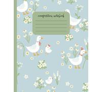 Coquette Composition Notebook: White geese on light blue background, for girls, teens and women, perfect for school or work, 120 pages, college ruled paper, matte cover