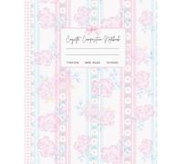 Coquette Composition Notebook Wide Ruled: Preppy Aesthetic Pastel Blue and Pink Vintage Botanical Floral Journal for School, College, Office, Work, 7.5x9.25", 110 Pages.