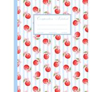 Coquette Composition Notebook Wide Ruled: Super Cute Preppy Aesthetic Cherries, Pink Bows and Blue Stripes | Girly Aesthetic Journal for School and Work | 7.5 x 9.25" | 110 Pages.