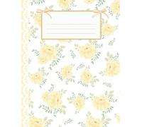 Coquette Composition Notebook | Yellow Roses Bows and Lace | Girls Teens Young Adults: 100 Quad Rule Grid Pages, 8.5 x 11 inches, school, college, office supplies, gift