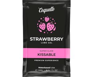 Coquette Cosmetics - Gel Kissable Sabor Fresa - Lubricante Base de Agua- Efecto Duradero y Satisfactorio - Unisex- Formato Bolsillo 10 ml